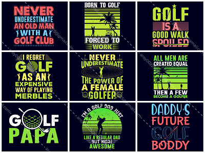 Golf lover t-shirt design bundle branding design golf golf graphic golf lover golf player golf shirt golf t shirt golf typography graphic designer t shirt t shirt design t shirt designer typography vector