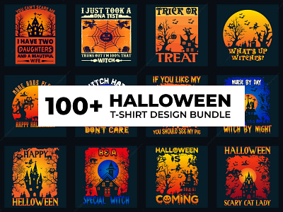 100+ Halloween t-shirt design bundle
