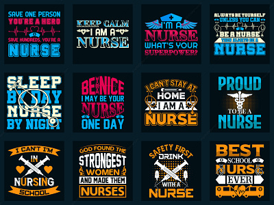 Nurse t-shirt design bundle