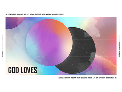 God Loves colorful iridescent sermon series