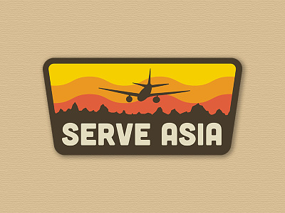 Retro Sticker/Badge asia bade colours gradient ministry retro serve solid sticker thick travel vintage