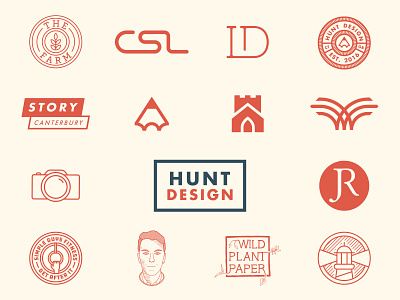 A selection badges freelance icons logo passion portfolio together