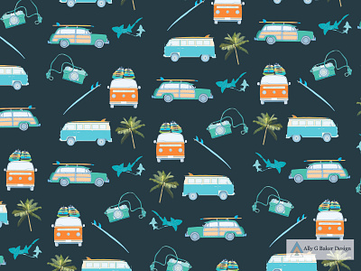 Surf Pattern. design digital illustration graphic design illustration pattern pattern art