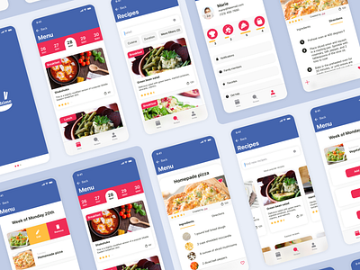 Meal planning app badge design calendar design card design food app icon design ios logo design mobile ratings side project