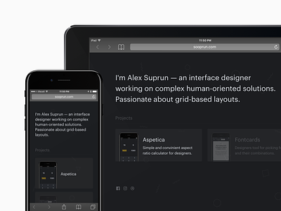 Sooprun – Personal Website adaptive alex grid grid-based layout personal portfolio readymag sooprun suprun web