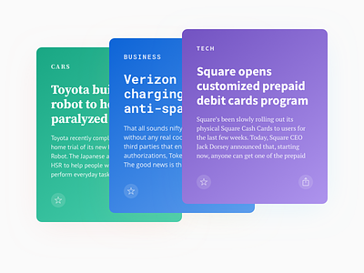 Fontcards – Cards Layout 02 card cards font fonts gradients grid grids guide layout news