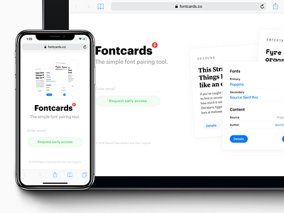 Fontcards – Early Product Page