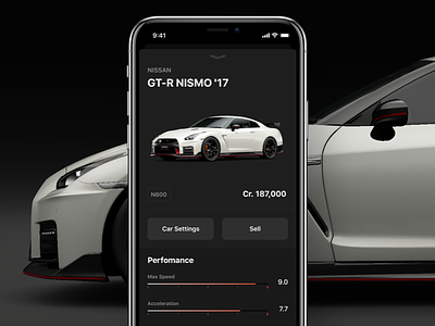 Gran Turismo Sport – Companion Concept app auto cars companion game gran turismo gt ios iphonex nissan sport ui