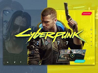 Сyberpunk 2077. Concept design logo ui ux vector web website