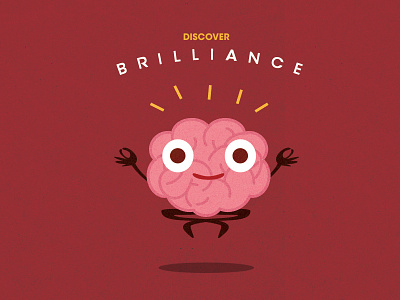 Discover Brilliance brain character cute icon illustration vector