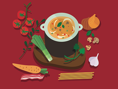 Mom's secret recipe: Minestrone cute illustration minestrone vector vegetables