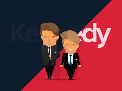 Kennedy Brothers – RFK & JFK characters fun history illustration jfk kennedy people politics rfk usa vector