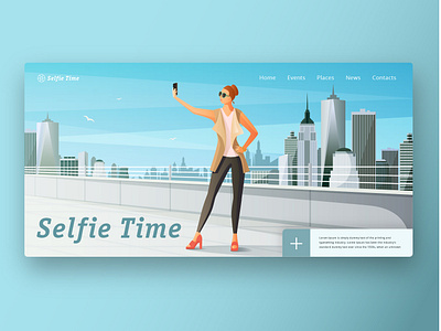 Сity events site app branding design flat illustrator minimal ui ux web website