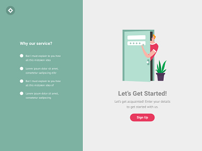 Sign Up Screen dailyui dailyuichallenge design flat illustration minimal ui ux vector web website