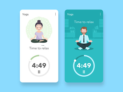 Countdown Timer account app branding clean countdown timer dailyui dailyuichallenge design flat illustration interface ios minimal timer ui ux vector web website yoga