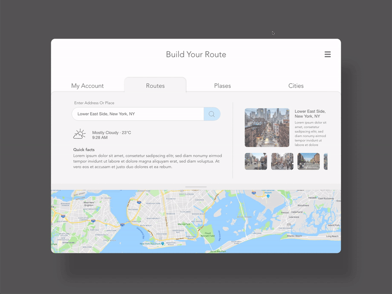 Location tracker animation branding clean dailyui dailyuichallenge design flat interface minimal ui ux video web website