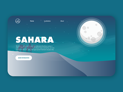 Home page on the Sahara #DayliUI 003 animation app branding concept dayliui design flat icon illustration logo minimal mobile app mobile ui typography ui ux vector web webdesign website