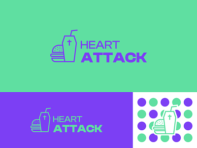Heart Attack brand brand identity branding color color palete design dribbble dribbbler dribble best shot graphic design green illustration illustrator logo original purple trend typography vector
