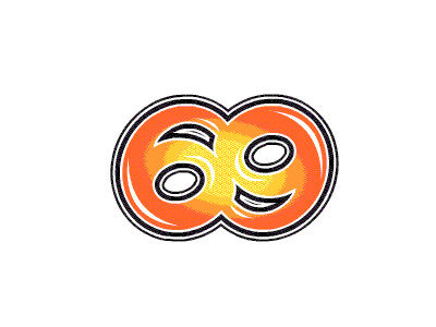 69 69 ambigramme animation brand branding circle figure illustration little logo logotype nine number pen rotation shape sixty stencil vecto vector