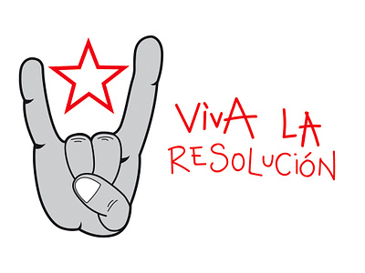 Viva La Resolución artwork che guevara cuba digital art fingers hand high five illustration la resolución logo logotype music resolution revolution résolution star stencil vecto vector viva