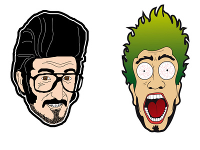 Personal characters #2 vecto mouth green hairs looking scream eyes teeth smile glasses yo hey man mister crazy face illustration digital design artwrok draw