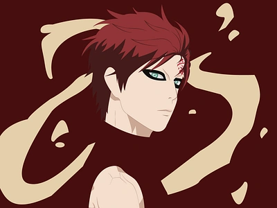 Gaara adobe photoshop art character color creative design digital draw dribbble gaara graphic graphic design illustration illustrator naruto poster poster art red vector visual