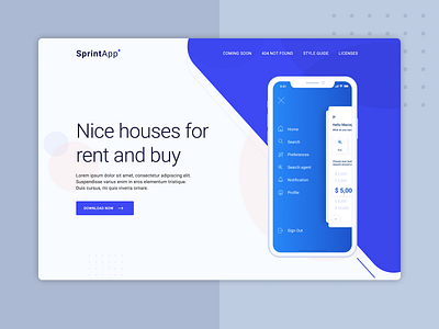 SprintApp – Mobile app landing page template
