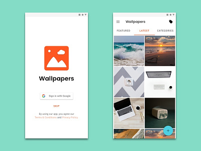 Wallpapers - Easy Sign In and Latest screens android android app design android design app design clean ui google sign in material design mobile app sign in wallpaper