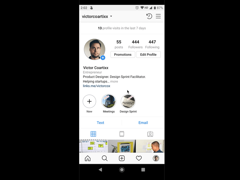 Instagram Bio Link Concept In Action