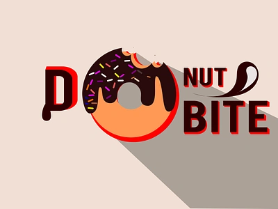 Donut bite abstract animal branding cute art design donut flat flat design flat 3d graphic graphic design icon illustration logo minimal simple sketch symbol type typography