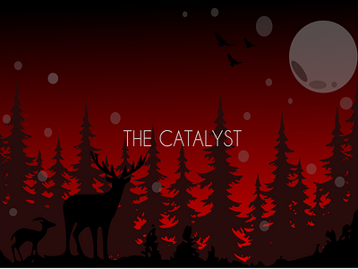 The catalyst abstract animal app background art background design cute art design flat flat design flat 3d graphic graphic design illustration landscape minimal nature night simple ui vector