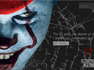 Pennywise abstract flat illustrations invite invites it lowpoly pennywise