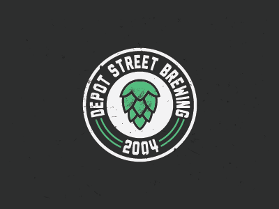 Depot Street Brewing - Logo Update beer brand branding brewing circle grunge hops icon logo logo design