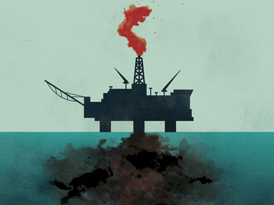 Oil Spill bp editorial gulf illustration mexico ocean oil rig vector