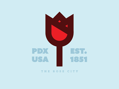 Day 17 - Geography badge city logo logo challenge pdx portland rose thick lines