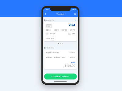 Daily UI challenge #02 — Credit Card Checkout checkout credit card daily ui ecommerce iphone x mobile ui