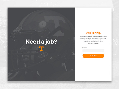 Daily UI challenge #03 — Landing Page daily ui football landing page sports tennessee ui web design