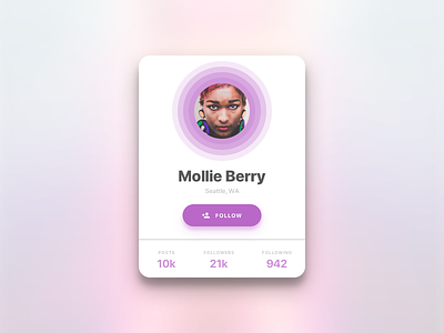 Daily UI challenge #06 — User Icon card daily ui profile social ui user