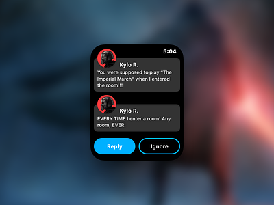 Daily UI Challenge #013 - Direct Message apple apple watch clean daily ui material message minimal star wars ui