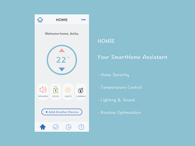 Daily UI Design Challenge 21: Home Monitoring Dashboard 100 day challenge adobexd app appdesign calm dailyui dashboard design iot minimal simple smarthome ui uidesign ux