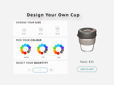 Daily UI Design Challenge 33: Customize Product 100 day challenge 100daychallenge customize product dailyui design ecommerce ui ux web