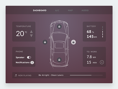 Daily UI Design Challenge 34: Car Interface 100 day challenge car interface car ui dailyui design ui ux