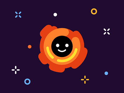 Cute black hole from M87 black hole cute illustration smile space vector