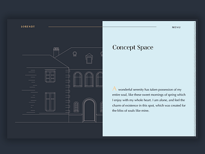 Webdesign for Showroom lineart typography web webdesign