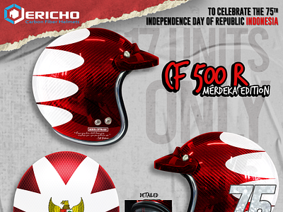 Jericho Helmets CF500 Merdeka Edition branding graphic design limited stocks merchandise