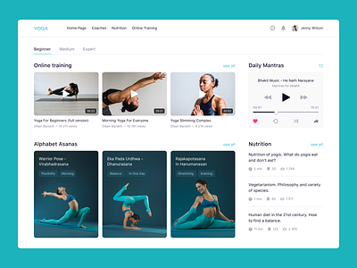 Online Yoga app asanas design desktop exercises interface popular sport top ui ux uxui video yoga