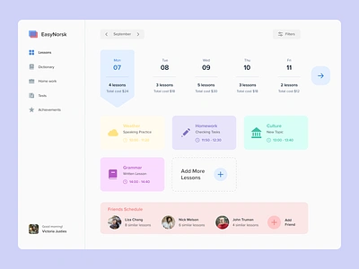 Language School design desktop dribbble interface lesson norway popular school study top uxui