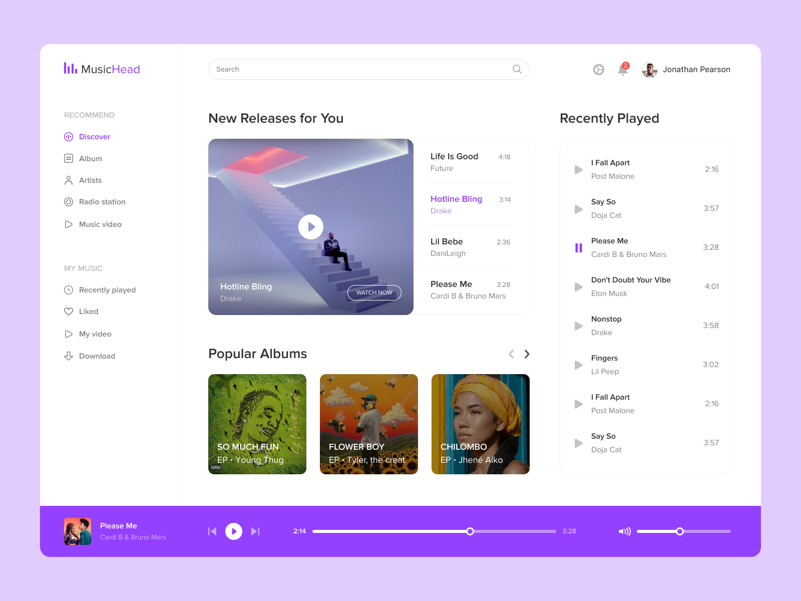 Music App by Rhinoda Team on Dribbble