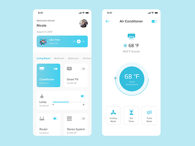 Smart Home app control design fresh home house interface mobile popular smart top ui ux