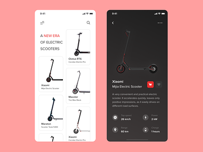 Electric Scooter Store app design electric interface mobile popular sale scooters store top ui ux xiaomi